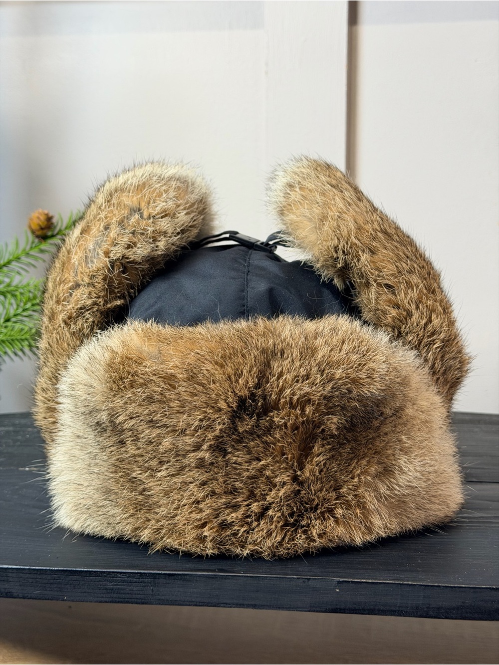 Vintage Columbia Rabbit Fur Ushanka Hat Winter Aviator Earflap Trapper Hunter M